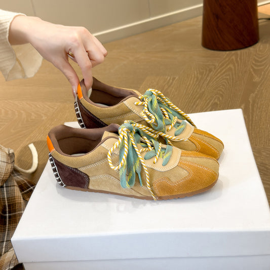Women's Reversible Cowhide Old Style Genuine Retro Ballet Training Summer Color Women's Sports Shoes