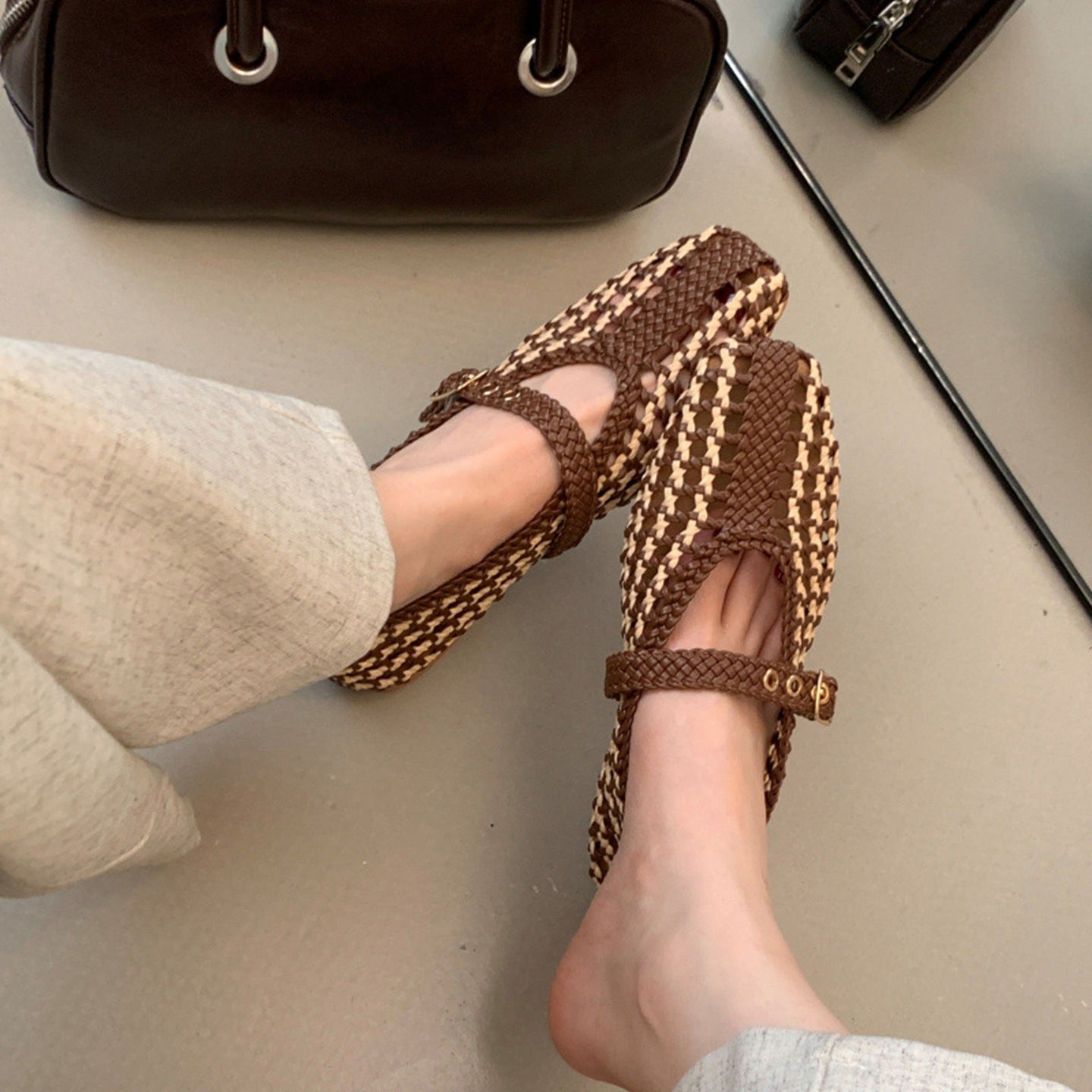 With Mesh Flat Retro Comfort Mary Women's Casual Shoes