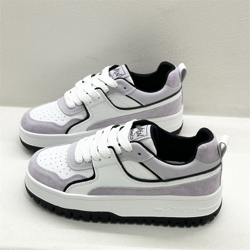 Women's Sports Big Head Breathable White Skateboard Thick Bottom Board Women's Casual Shoes