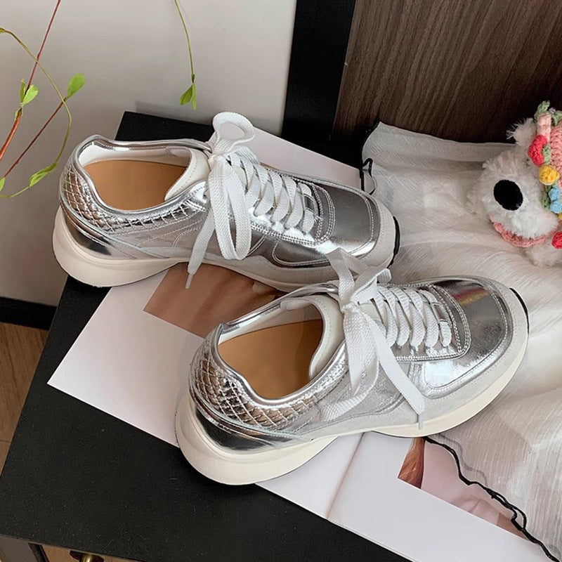 Women's Increasing Insole Diamond Thick Bottom Small Sports Casual Shoes