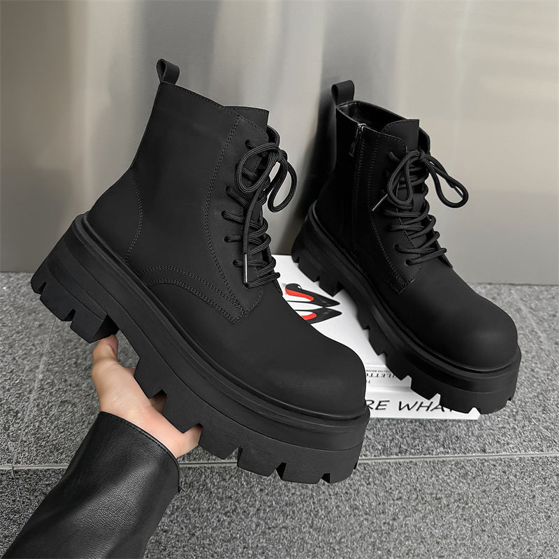 New Men's Thick Bottom Increased Derby Men's Martin Boots