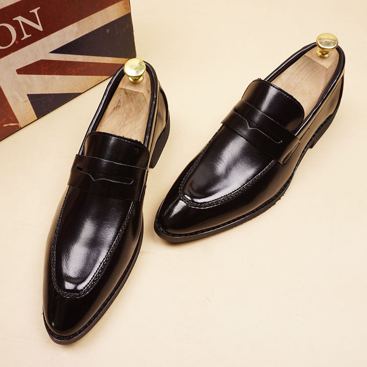 Men's Simple Hair Stylist Height Increasing Insole Men's Casual Leather Shoes