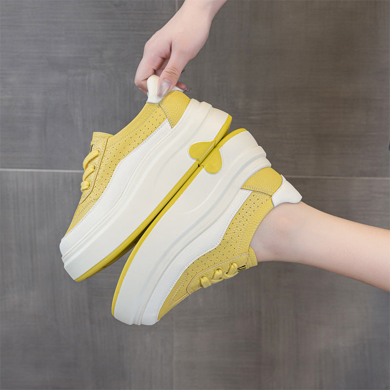 Women's White For Thick Bottom Show Feet Small Breathable Women's Casual Shoes