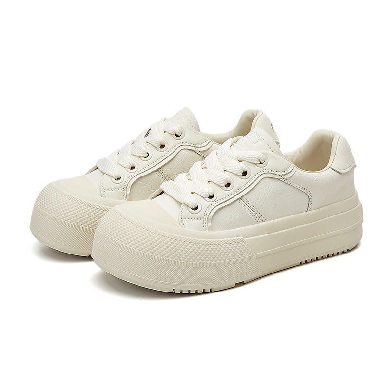 Women's Platinum Muffin Bottom Round Toe Height Increasing Women's Casual Shoes