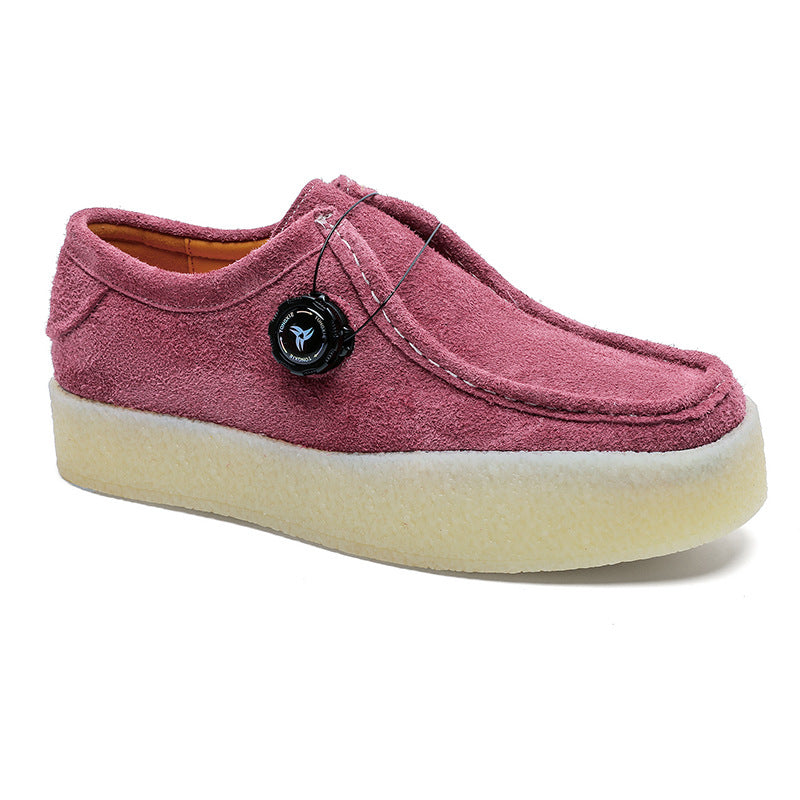 Retro Comfort Fashion Frosted Square Toe Platform Heighten Yellow Casual Shoes
