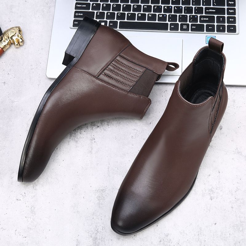 Men's Light Luxury Pointed British Style Chelsea Business Formal Wear Men's Martin Boots