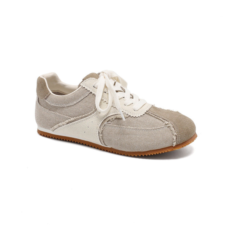 Women's Retro Linen German Training Lace Up Flat Women's Sports Shoes