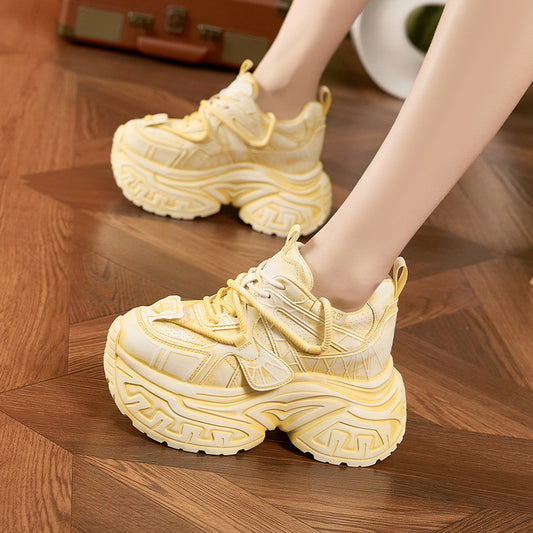 Women's Dad Spring Hidden Retro Rub Colored Women's Sports Shoes