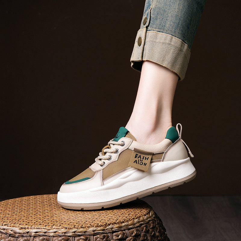 Women's Retro Sports Thick Bottom Color Matching Low Women's Casual Shoes