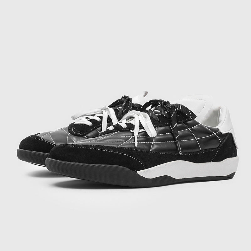 Men's Style Rhombus Lace Up Flat German Training Sneakers