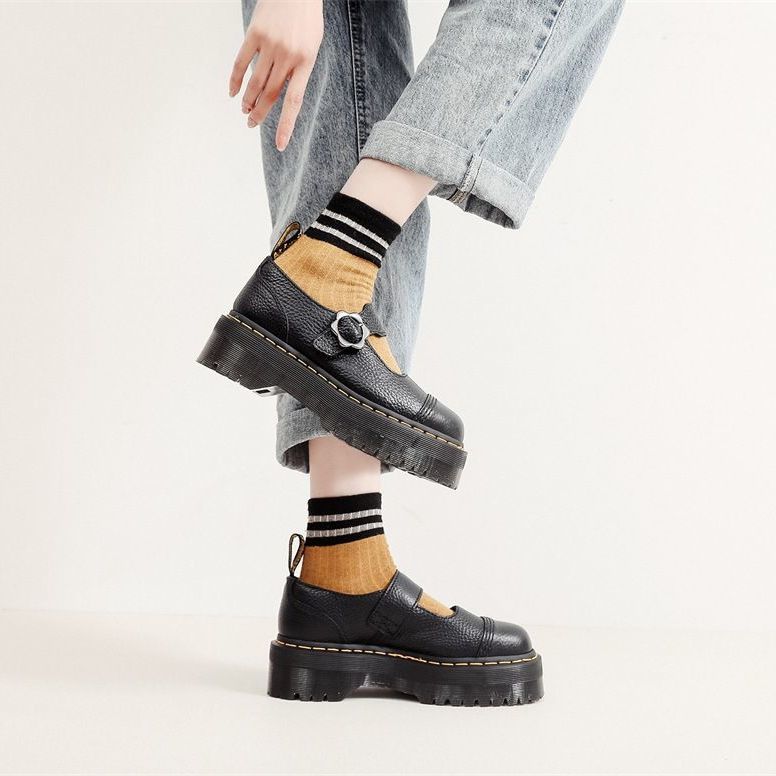 Pattern Vintage Mary Jane Height Increasing Women's Leather Boots