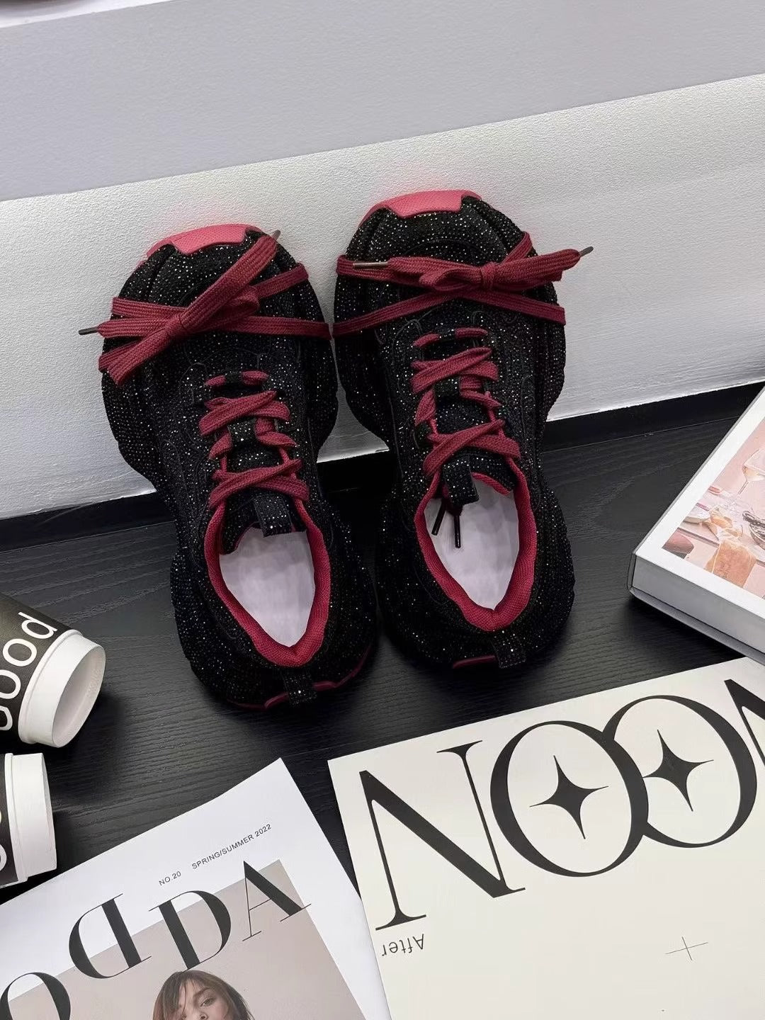 Women's European Goods Full Diamond Dad Platform Fried Casual Shoes