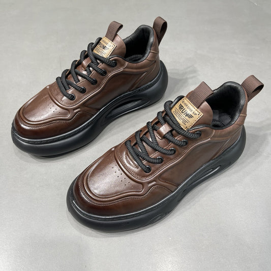 Men's Boys Thick-soled Dad Super Popular Fashion Top Layer Casual Shoes