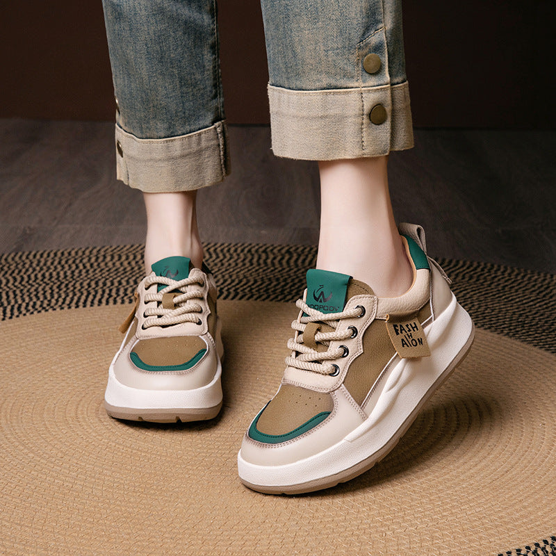 Women's Retro Sports Thick Bottom Color Matching Low Women's Casual Shoes