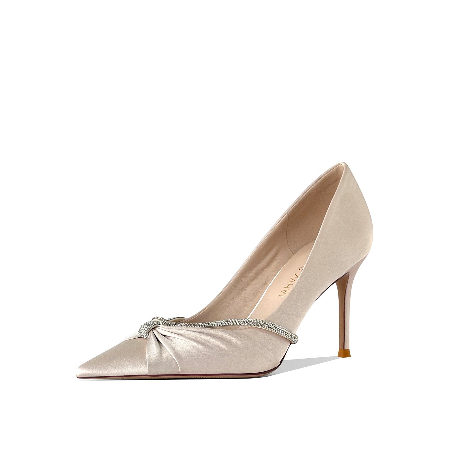 Sense Fairy Temperamental Stiletto Rhinestone Pleated French Pointed Banquet Heels