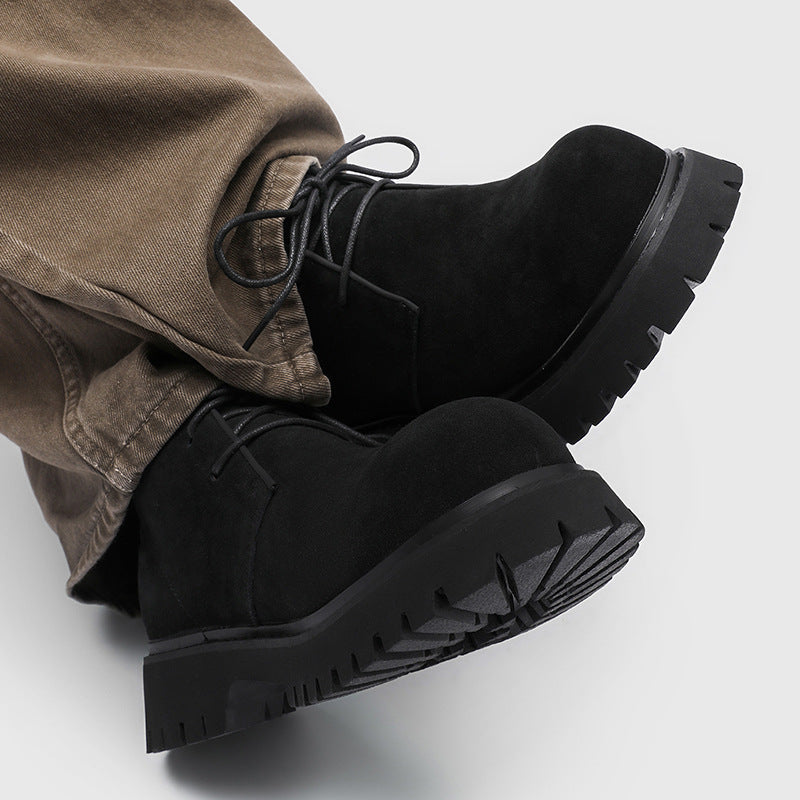 Men's Commuting Trend Korean Fashion Suede Trendy High Top Men's Martin Boots