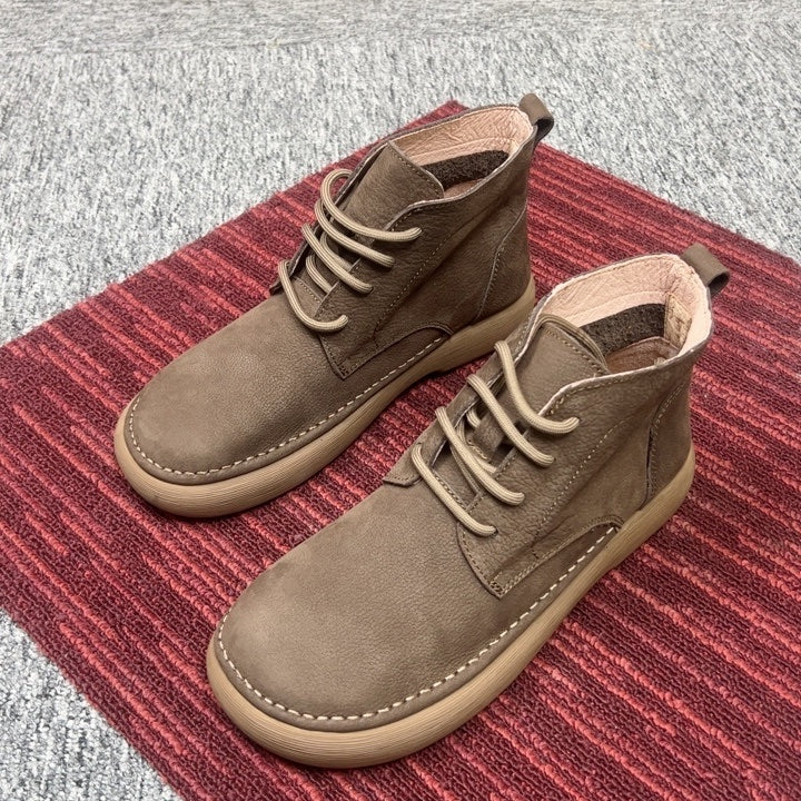 Beautiful Men's Matte Top Layer Cowhide Boots
