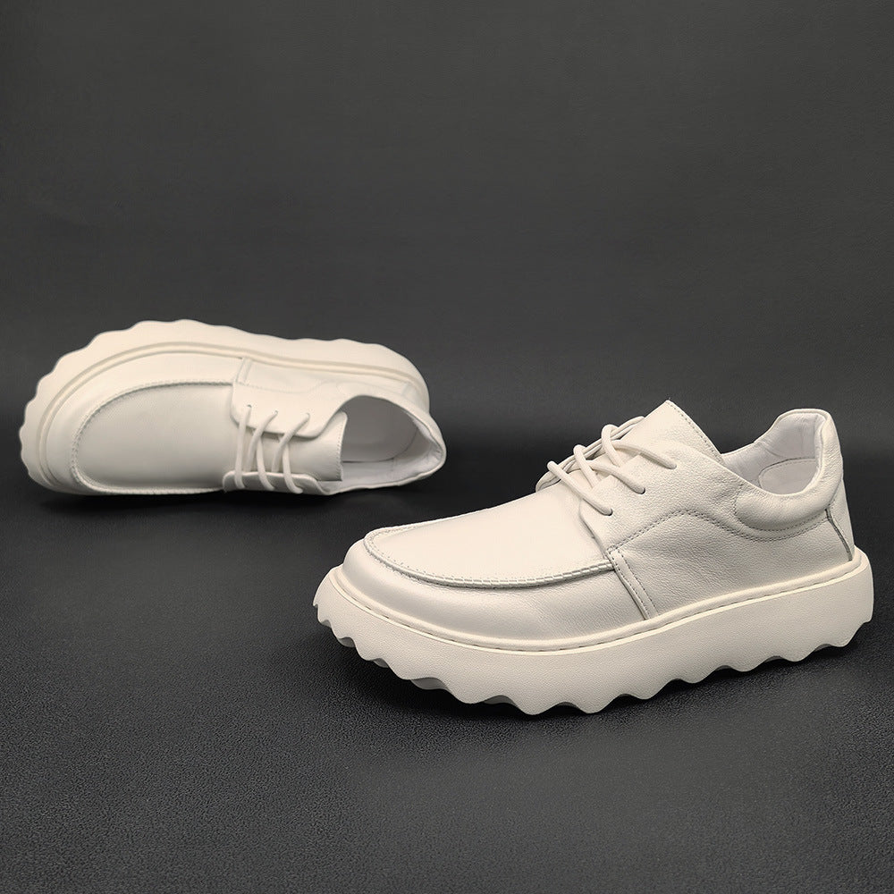 Men's Fashion First Layer Cowhide Platform Elevator Men's Sports Shoes