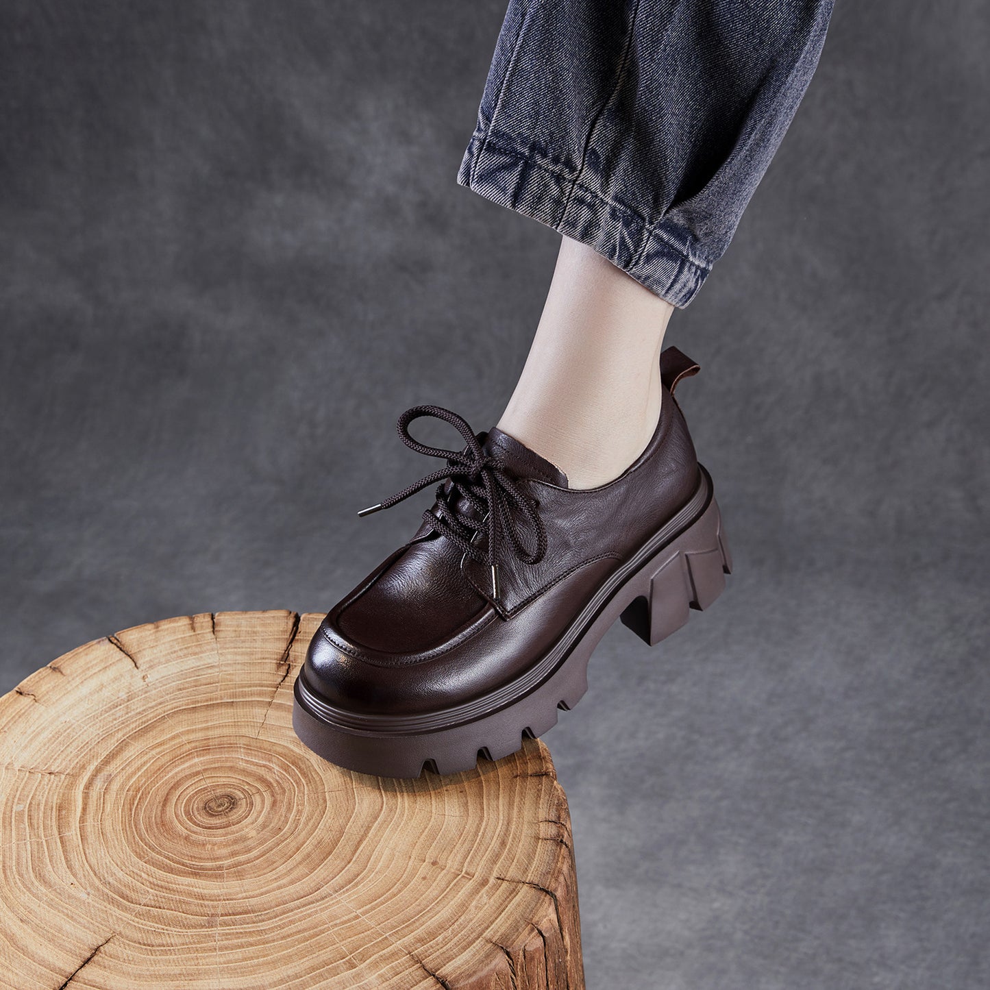 Women's Platform Height Increasing British Style Light Heels