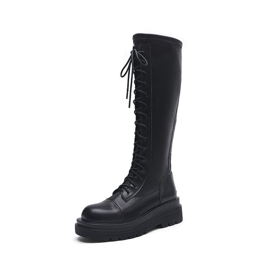 Women's Thick Bottom Increased Below The Knee Small Boots