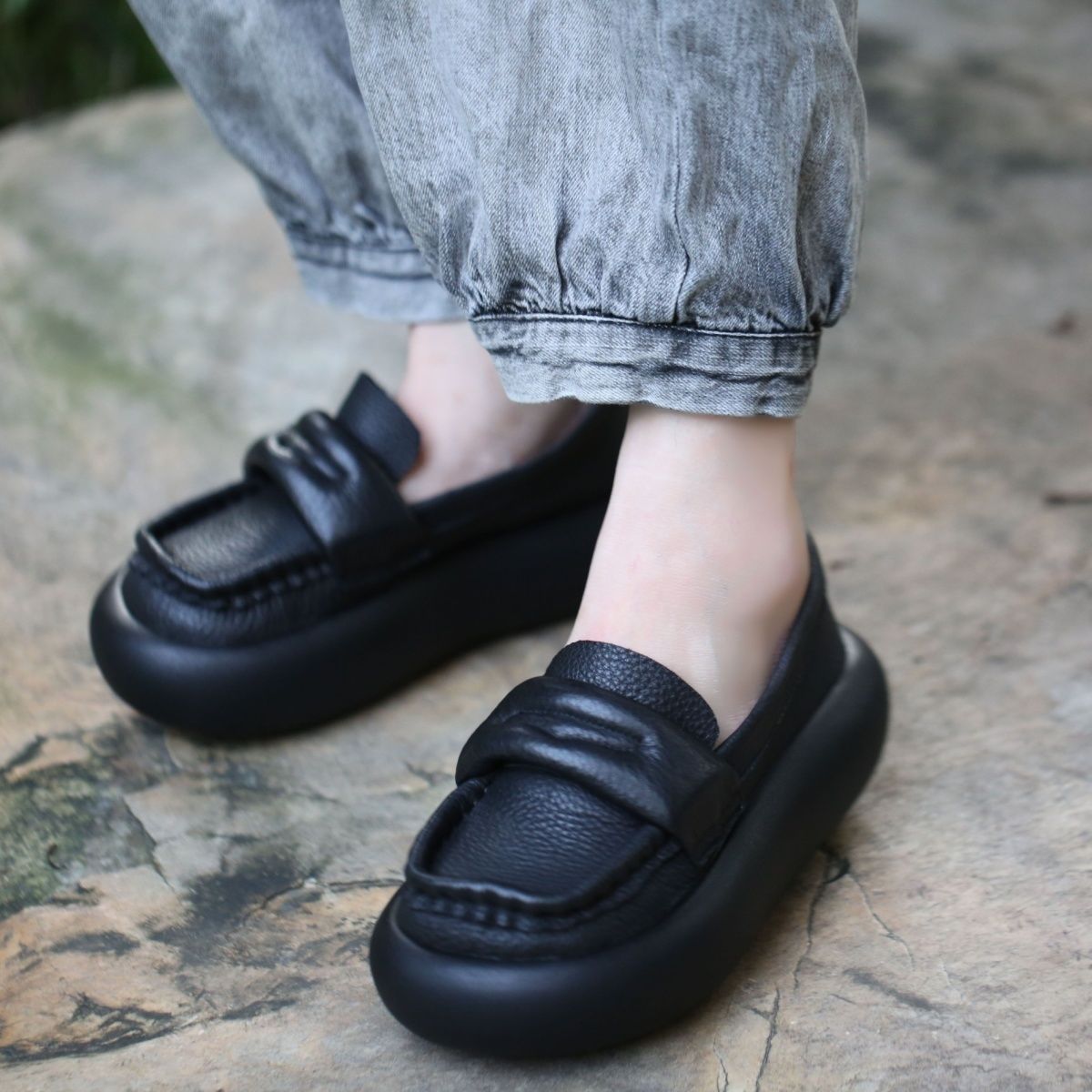 Retro Handmade Doll Head Are Larger Sports Casual Shoes