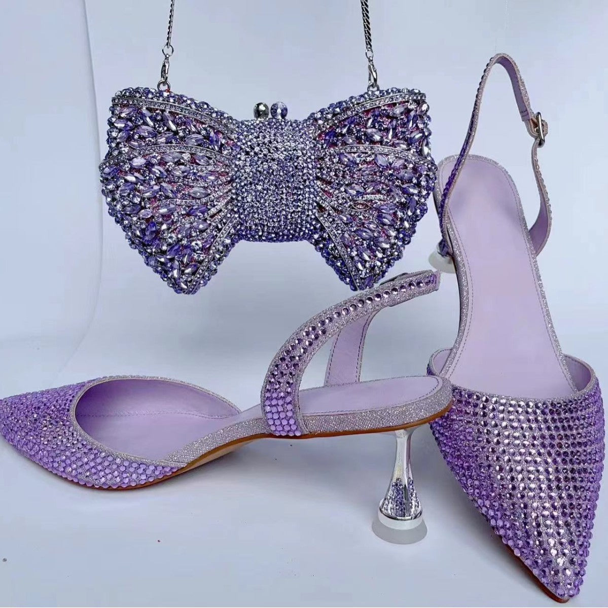 Luxury Fashion Diamond Pointed Wedding Crystal High Heeled Sandals