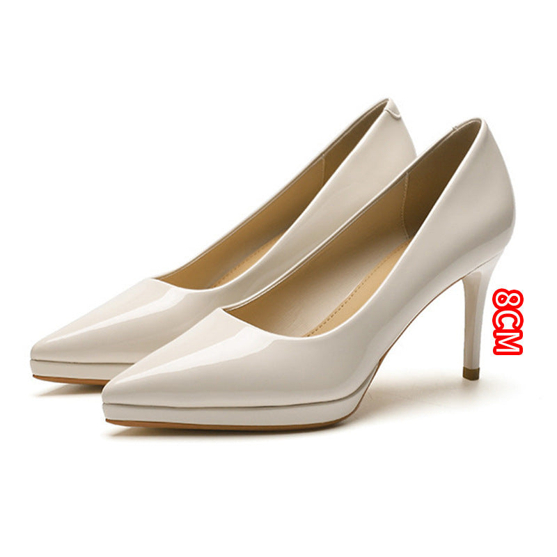 Women's For Sexy Temperament Waterproof Platform Solid Color Heels