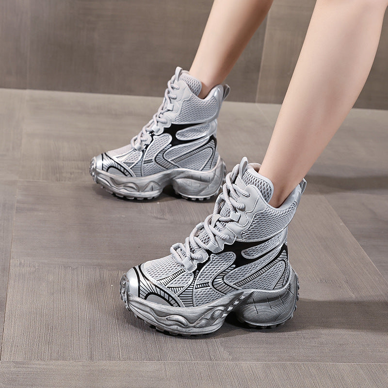 Women's Thick-soled Height Increasing Insole Mesh Super Sports Casual Shoes