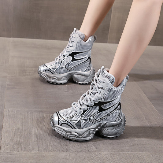 Women's Thick-soled Height Increasing Insole Mesh Super Sports Casual Shoes
