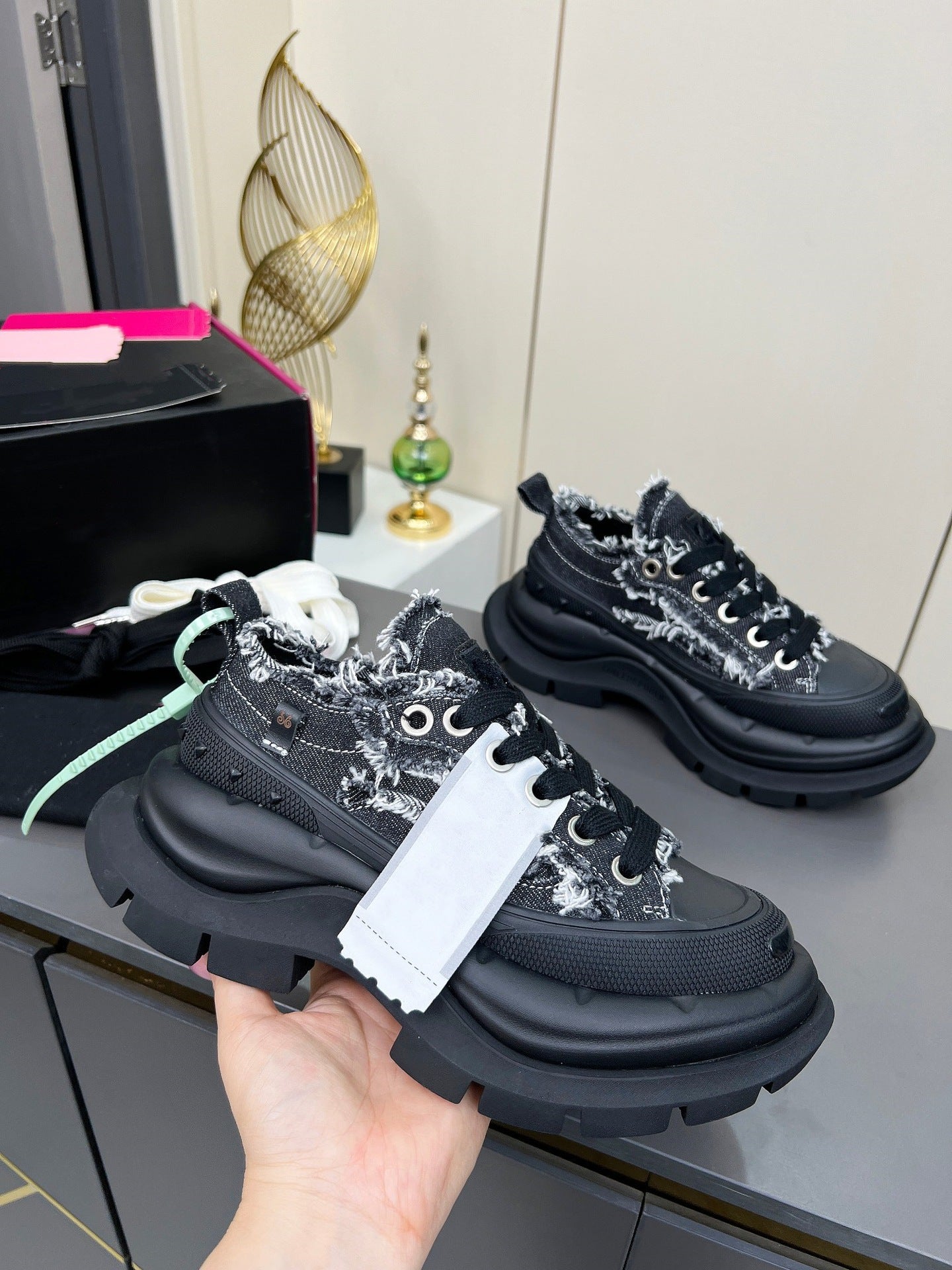 Jack Purcell Thick Bottom Small Heighten Round Head Lace Color Casual Shoes