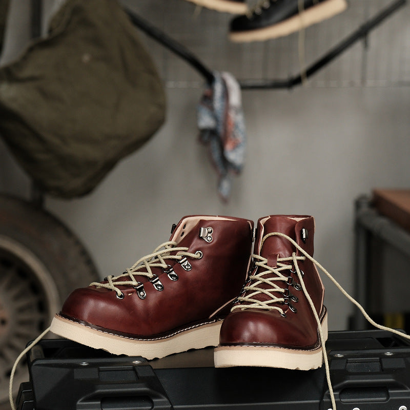 Men's Worker Mountain Light Medium Short Face Leather Shoes