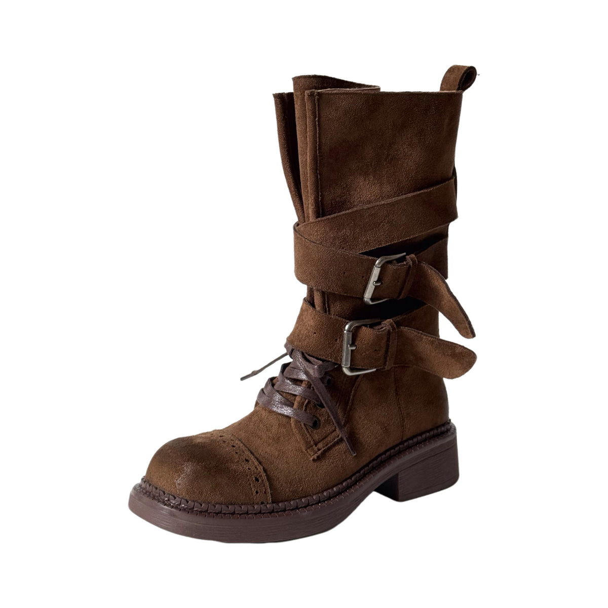 Women's Retro Martin Autumn Thick Bottom Belt Women's Leather Boots