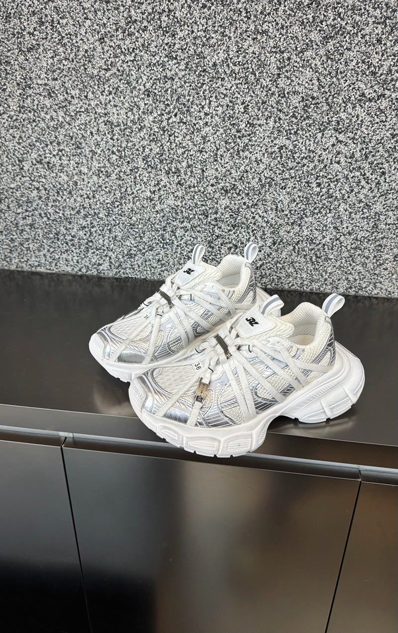 Women's Dad Super Popular Tail Metallic Thick-soled Women's Sports Shoes