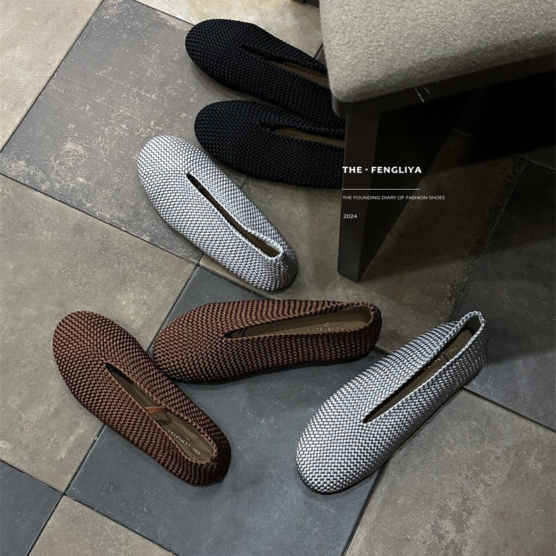 Style Autumn Fashionable Hand-woven Low-cut Flat Women's Fashion Shoes