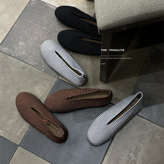 Style Autumn Fashionable Hand-woven Low-cut Flat Women's Fashion Shoes
