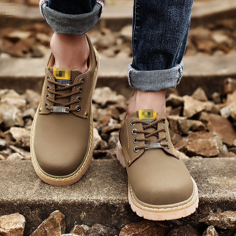 Women's & Men's Big Head Round Toe Flat Rhubarb Boots