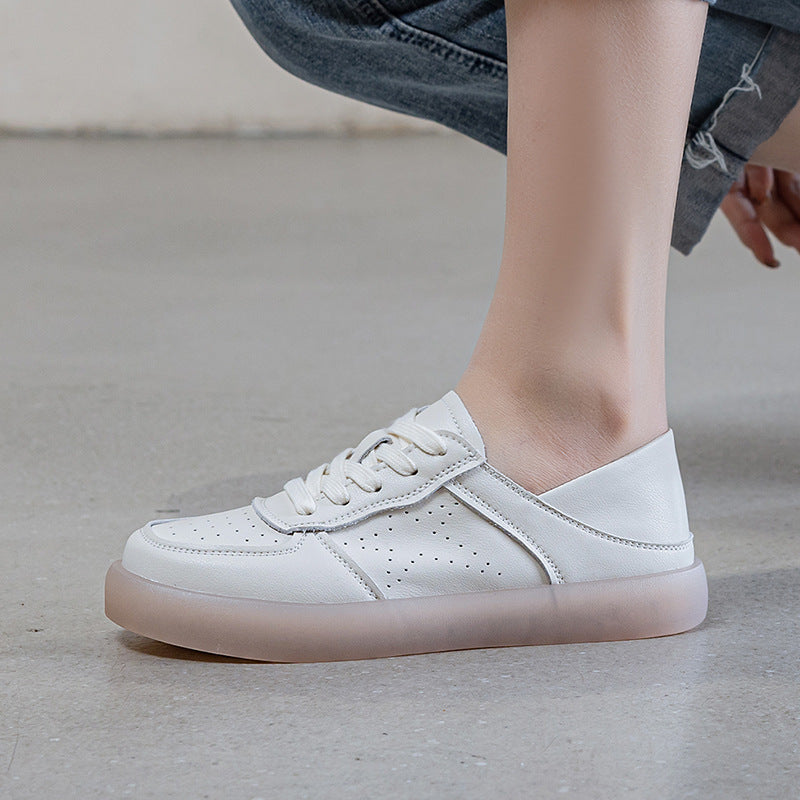 Women's Layer Cowhide Easy Wear Beef Tendon Retro Genuine Board Plus Women's Casual Shoes