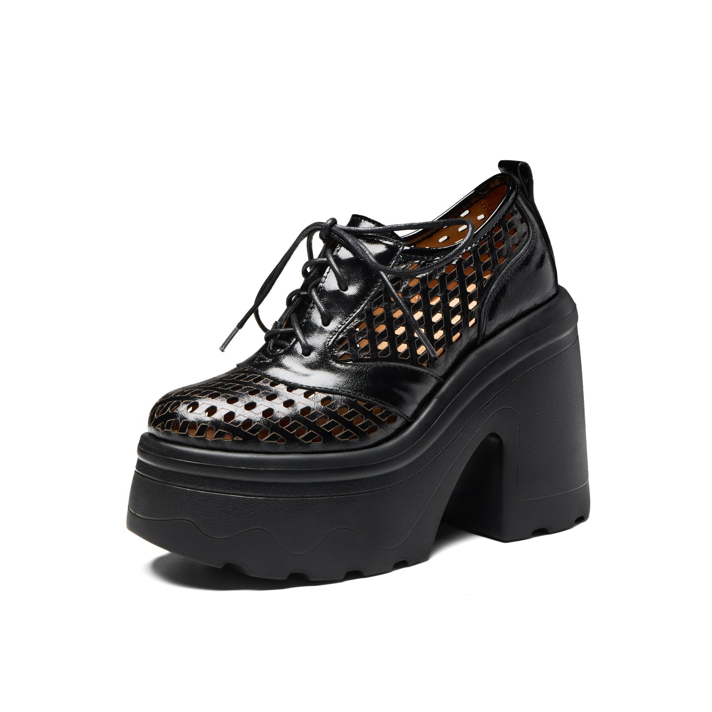 Women's Hollow Out Chunky High Small Versatile Women's Fashion Shoes