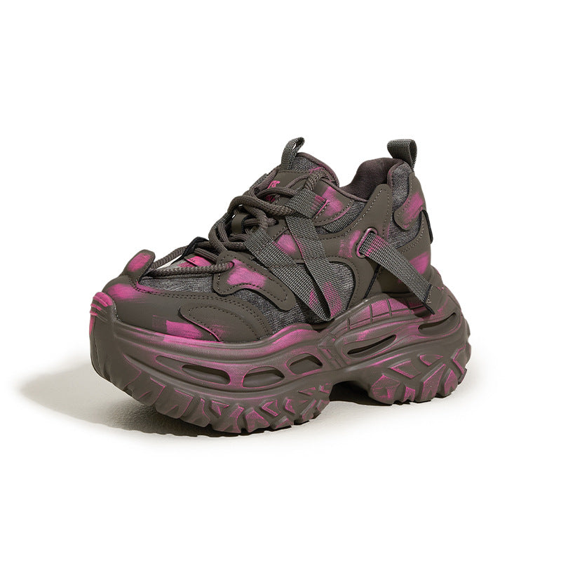 Women's Platform Dad Brushed Retro Height Increasing Women's Sports Shoes