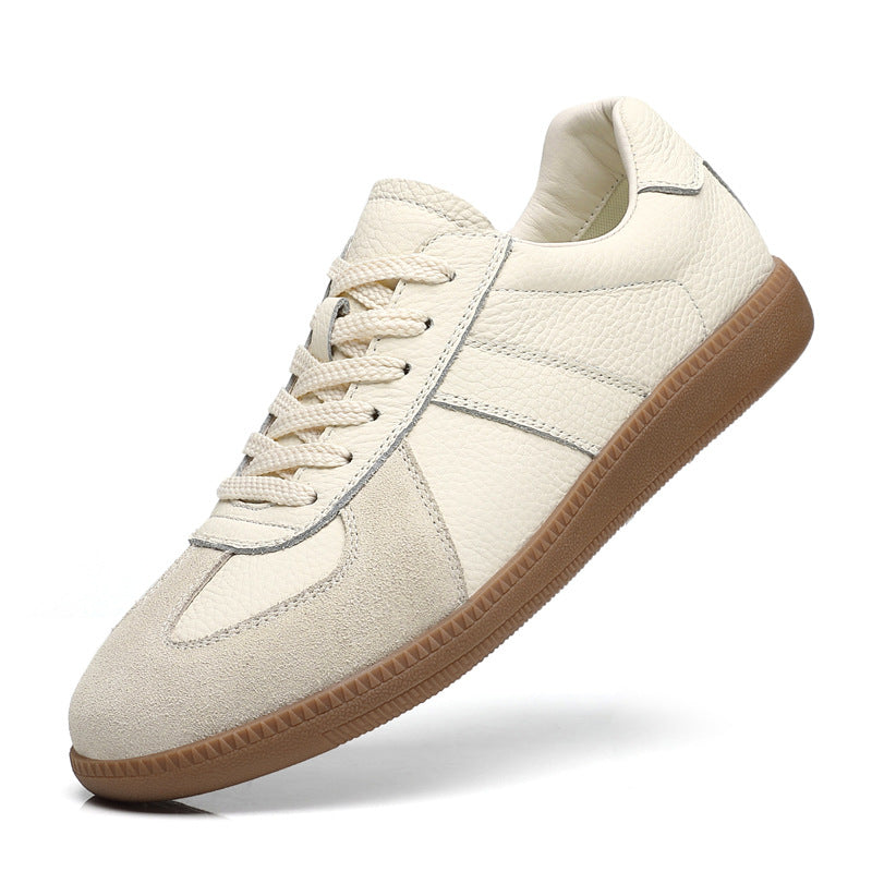 Men's Layer Cowhide German Training Low Top Board Trendy Sneakers