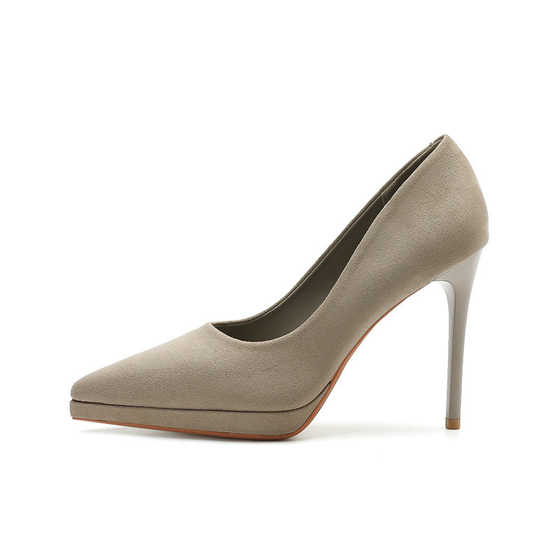 Women's Print Suede Platform High Pointed Toe Women's Fashion Shoes