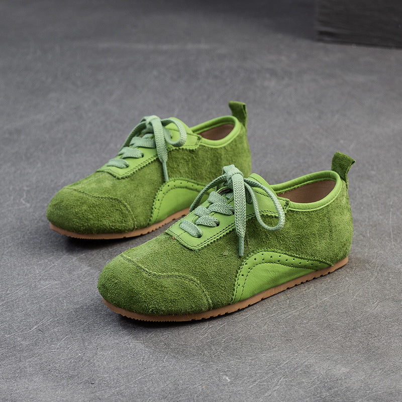 Women's Shu British Style First Layer Cowhide Sports Macaron Women's Shoes