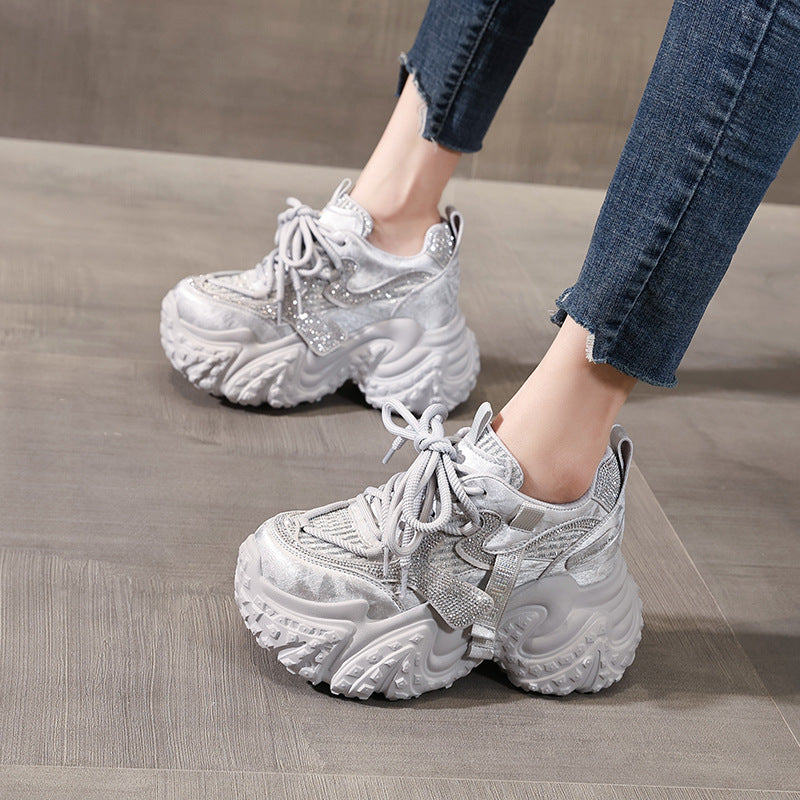 Women's Platform Height Increasing Insole Fashionable Dad Spring Casual Shoes