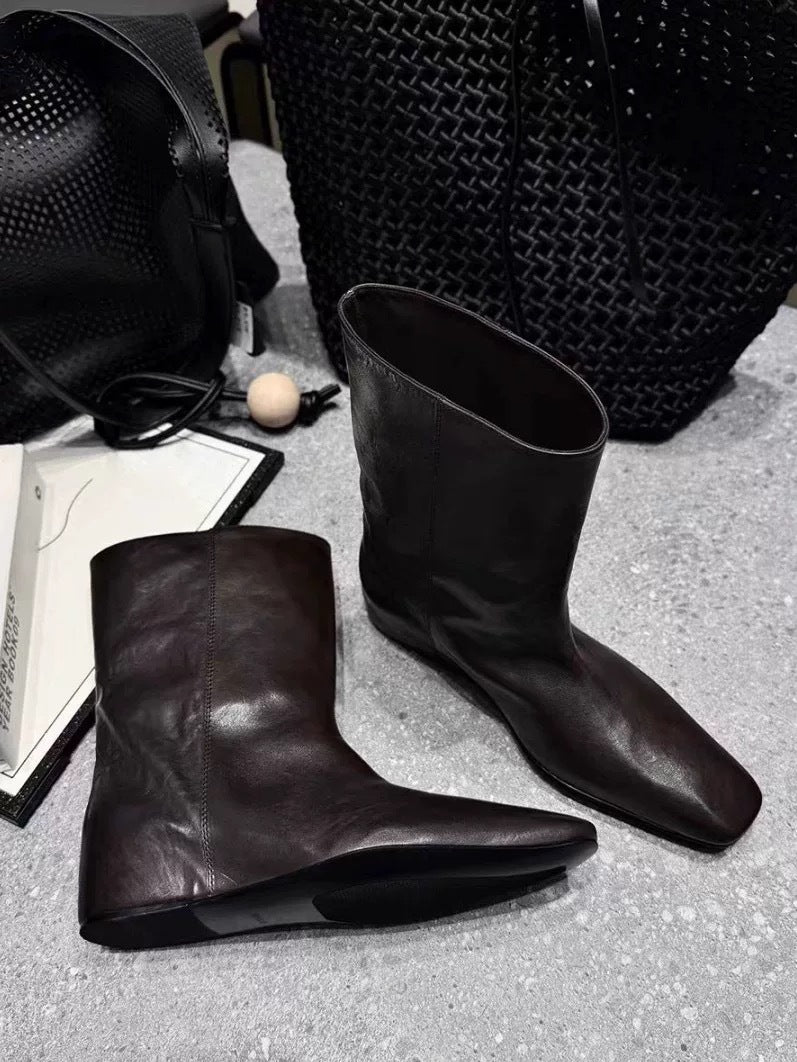 Women's Minority Square Toe Height Increasing Insole Sleeve Boots