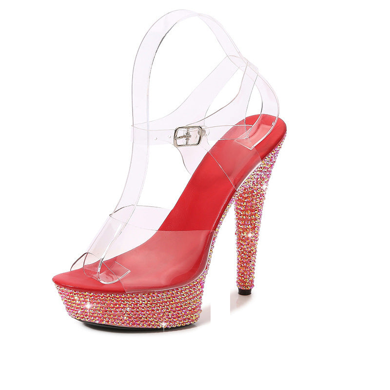 Pretty Classic Graceful Rhinestone Yuan Cm High Heeled Sandals