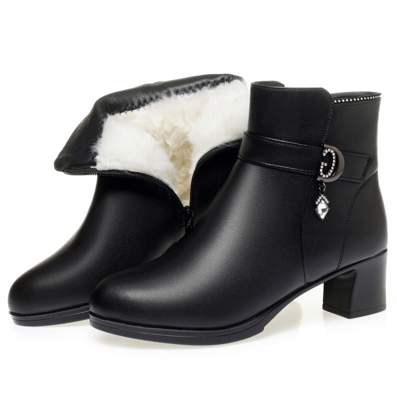 Women's Short High Cotton Veet Martin Double Face Wool Boots