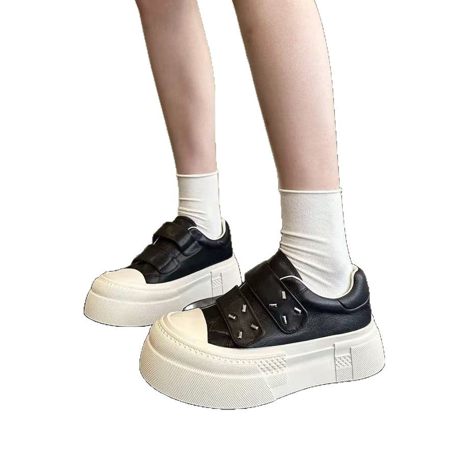 Women's Top Layer Cowhide Platform White Magic Women's Shoes