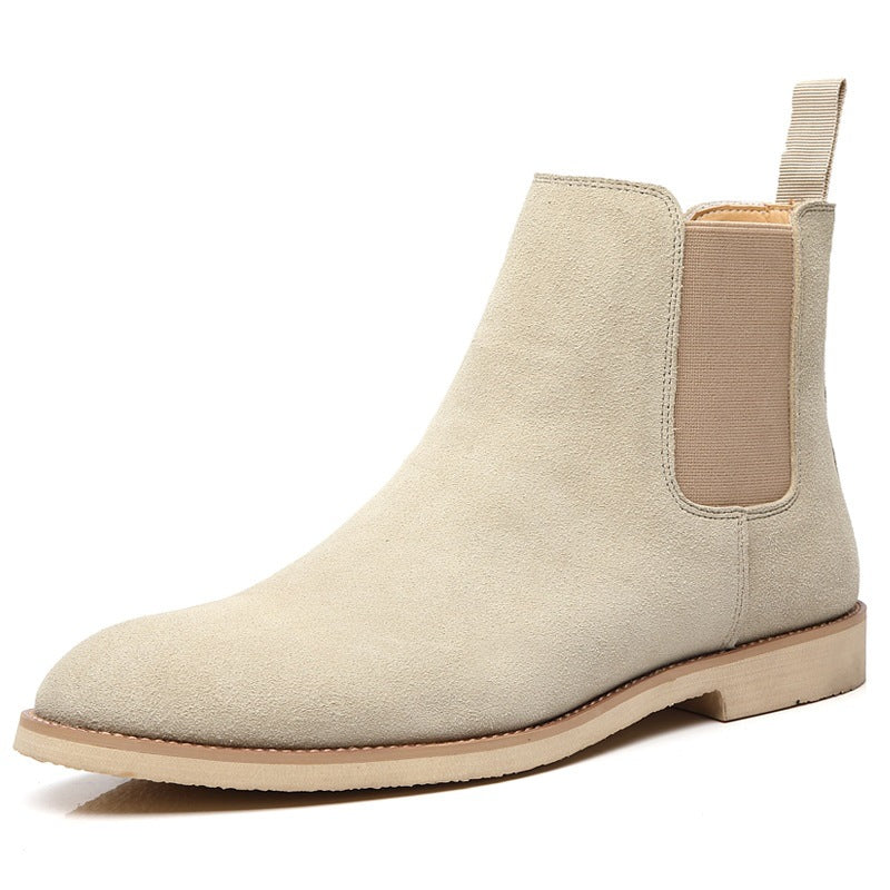 Men's Chelsea Pointed British Style Martin Matte High Men's Leather Boots
