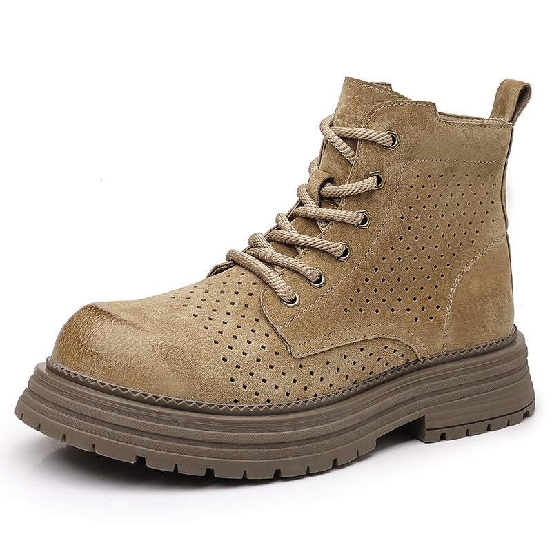 Summer Hollow Thin Breathable Fashion Perforated Men's Martin Boots