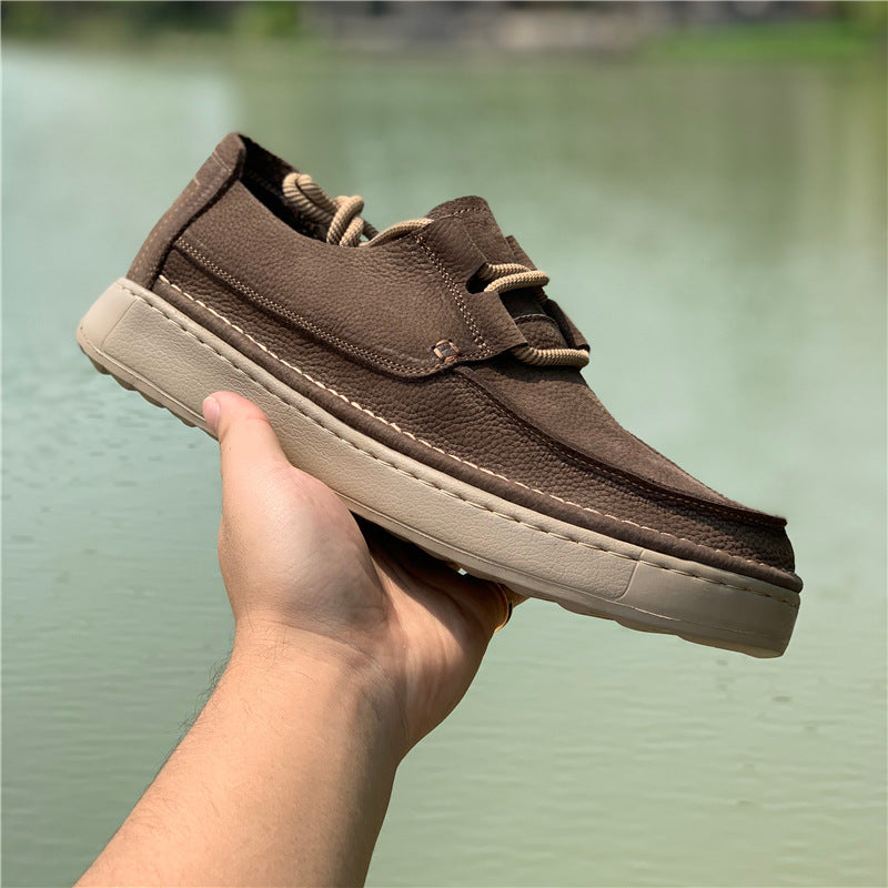 Men's Retro First Layer Cowhide Breathable Soft Bottom Leather Shoes